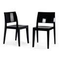 Latitude Run® Modern Stacking Patio Dining Side Chair Indoor/Outdoor Set Of 2 Plastic/Resin in Black | 31.1 H x 19.29 W x 19.68 D in | Wayfair