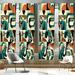East Urban Home Animals Curtains Set 2-Pack 4 Panels of-28"x95" Dark Orange Teal Beige Microfiber in Black | 95 H x 56 W in | Wayfair