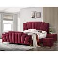 Enitial Lab Magalyn 3 Piece Bedroom Set Upholste/Metal in Red | 49.75 H x 77.38 W x 91.25 D in | Wayfair IDF7411RD-CK2NS