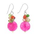 Thai Joy,'Gemstone Beaded Dangle Earrings'