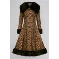 Collectif Womenswear Pearl Leopard Print Coat - UK 8 Leo