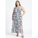 Plus Size Women's Zebra Print Flowy Maxi Dress by ELOQUII in Classic Zebra (Size 26)