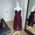Anthropologie Dresses | Donna Morgan Anthropologie Renata Lace Dress Nwt Size 4 Floral Wine Burgundy | Color: Brown/Purple | Size: 4