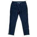 Michael Kors Jeans | Michael Kors Black Skinny Jegging Jeans 4 Gold Ankle Zippers Stretch Denim Crop | Color: Black | Size: 4