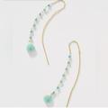 Anthropologie Jewelry | Anthropologie Bess Threader Earrings | Color: Blue/Gold | Size: Os