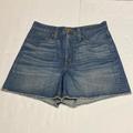 J. Crew Shorts | J Crew Trademark Denim Jean Shorts Factory Cutoff Shorts Fringe Size 27 Med Wash | Color: Blue | Size: 27