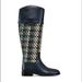 Tory Burch Shoes | Nwot Tory Burch Navy And Tweed Riding Boots | Color: Blue/Green | Size: 6.5