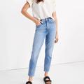 Madewell Jeans | Madewell Mom Jean Slim Straight Medium Wash High Rise Denim Size 27 | Color: Blue | Size: 27