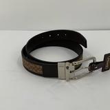 Coach Accessories | Coach Reversible Signature Logo Belt Brown Leather Canvas Man 30 Silver Cc New | Color: Brown/Tan | Size: Os