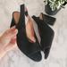Madewell Shoes | Madewell The Alana Slingback Black Suede Cylinder Heel Sandal 8.5 | Color: Black | Size: 8.5
