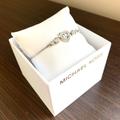 Michael Kors Jewelry | Nwt Authentic Mk Silver Tone Pave Logo Bracelet | Color: Silver | Size: Os