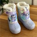 Disney Shoes | Disney Frozen Girls Boots Faux Fur Lining 12 Pre-Owned In Good Condition | Color: Blue/White | Size: 12g