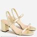 J. Crew Shoes | J. Crew Lucie Slingback Block-Heel Sandals In Metallic Leather* | Color: Gold | Size: 9