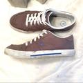 Polo By Ralph Lauren Shoes | 10.5 Polo Ralph Lauren Humberto Brown Canvas Lace Up Sneakers | Color: Brown/White | Size: 10.5