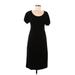 Sandra Darren Casual Dress - Sheath Scoop Neck Short sleeves: Black Solid Dresses - Women's Size 12