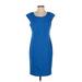 Jones New York Collection Casual Dress - Sheath: Blue Solid Dresses - Women's Size 4