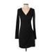 Max Studio Casual Dress - Sweater Dress: Black Marled Dresses - Women's Size Small