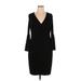 INC International Concepts Casual Dress - Sheath V-Neck 3/4 sleeves: Black Solid Dresses - Women's Size X-Large