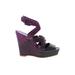 Juicy Couture Wedges: Purple Print Shoes - Women's Size 9 - Open Toe