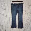 American Eagle Outfitters Jeans | American Eagle Outfitters Ae Flare Jeans Long Denim Dark Wash Mid Rise Sz 8 | Color: Blue | Size: 8