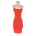 Casual Dress - Party Scoop Neck Sleeveless: Orange Print Dresses - Women's Size Medium