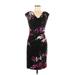 Lauren by Ralph Lauren Cocktail Dress - Sheath Scoop Neck Sleeveless: Black Print Dresses - Women's Size 4