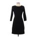 Old Navy Casual Dress - Sheath Crew Neck 3/4 sleeves: Black Print Dresses - Women's Size Small