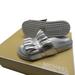 Michael Kors Shoes | Michael Kors Bella Ruffled Metallic Slide Sandal | Color: Silver | Size: 5