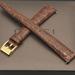 Gucci Jewelry | New Gucci 14 Mm Brown Alligator Pattern On Genuine Leather Watch Band (14.107r) | Color: Brown | Size: Various