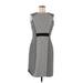 Tahari by ASL Casual Dress - Sheath Crew Neck Sleeveless: Gray Color Block Dresses - Women's Size 6