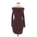 Ultra Flirt Casual Dress: Burgundy Stripes Dresses - New - Women's Size Medium