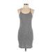 Shein Casual Dress - Mini Scoop Neck Sleeveless: Gray Dresses - Women's Size Large