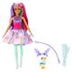 Barbie A Touch of Magic EIN verborgener Zauber Puppe und Accessoires, Glyph-Puppe in Fantasy-Outfit, Haustier, Leine und Styling-Accessoires, JCW50