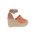 Marc Fisher Wedges: Espadrille Platform Casual Tan Print Shoes - Women's Size 8 - Peep Toe