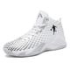 Mashangfu Men Shoes Casual Walking Basketball Shoes Men Running Shoes Work Cross Sneakers Men Shoes, White, 8 UK