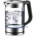 Kettles,Glass Electric Kettle,Eco Water Kettle with Illuminated Led, Bpa Free Cordless Water Boiler with Stainless Steel Inner Lid Bottom,Fast Boil Auto-Off Boil-Dry Protection,1.8L 1800W hopeful