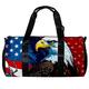Weekender Travel Bag,Small Gym Bag,American Flag White Headed Eagle,Gym Duffle Bag