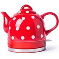 Kettles, Electric Kettle Cordless Water Teapot, Teapot-Retro 1L Jug, 1000W Water Fast for Tea, Coffee, Soup, Oatmeal-Removable Base, Automatic Power Off,Boil Dry Protection/Red hopeful