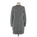 Old Navy Casual Dress - Sweater Dress: Gray Tweed Dresses - Women's Size Medium