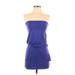 Susana Monaco Cocktail Dress - Bodycon Open Neckline Sleeveless: Blue Print Dresses - Women's Size X-Small