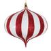 Vickerman 6.3" White and Red Glitter Onion Ornament. Includes 2 pieces per bag.