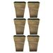 The HC Companies Avino 16 Inch Square Flower Planter Pot, Celtic Bronze (6 Pack) - 4.9