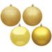 Vickerman 12" Honey Gold 4-Finish Ball Ornament, 4 per Bag
