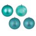 Vickerman 1.6" Teal 4-Finish Ball Ornament Assortment, 96 per Box