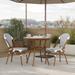 French Bistro Table & 4-Chair Set with Metal Frames