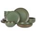 Gibson Elite Beckett Stoneware Matte Reactive Glaze 16 Piece (Service for 4) Plates and Bowls Dinnerware Set