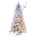 Vickerman 5.5' x 36" Flocked Atka Pine Artificial Christmas Tree, 3mm LED Color Changing Lights - 5.5' x 36"