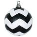 Vickerman 6" Black and White Matte Chevron Ball Christmas Ornament with Glitter Accents