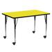 Mobile 30''W x 60''L Rectangular HP Laminate Activity Table - Adjustable Legs