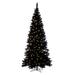 Vickerman 5.5' x 31" Flocked Black Fir Slim Christmas Tree, Warm White LED Mini Lights. - 5.5' x 31"